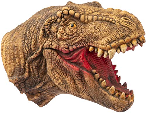 CreepyParty Dinosaur Hand Puppets Toys Latex Raptor Realistic Soft Dino Animal Head Toy Set T-rex Puppet Tyrannosaurus, Stegosaurus, Triceratops 3 Packs