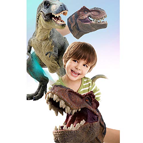 Dinosaur Hand Puppet Tyrannosaurus Rex Toy, Dinosaur Toys Hand Puppet Soft Rubber Realistic Dinosaur Model Toys for Kids (1pcs)