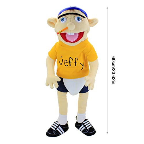 Umifica Jeffy Puppet Plush Toy Doll, Mischievous Funny Puppets Toy with Working Mouth, 60cm Soft Hand Puppet for Birthday Christmas Halloween Party Teaching Preschool