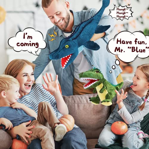 TNOIE Toys Hand Puppets, Dinosaur Puppets for Kids, Stuffed Animals Plush Toys Interactive Games for Boys Girls Age 3 4 5 6 7 8 (AB-SO05)