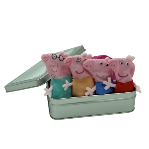Peppa Pig Family Figures Finger Puppets - Keepsake Tin