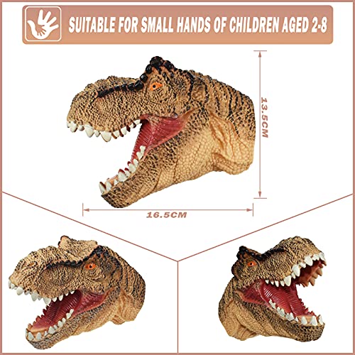 Dinosaur Gifts Toys for 3-8 Year Old Boys, Great Fun For Kids Boys & Girls Dinosaur Hand Puppets Toy, Realistic Latex Dinosaur Head Rubber Toy Set (3 PACK)