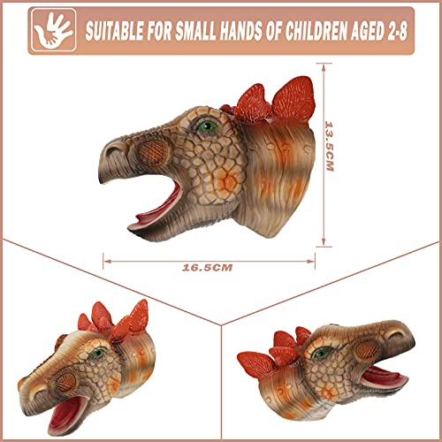 Dinosaur Gifts Toys for 3-8 Year Old Boys, Great Fun For Kids Boys & Girls Dinosaur Hand Puppets Toy, Realistic Latex Dinosaur Head Rubber Toy Set (3 PACK)