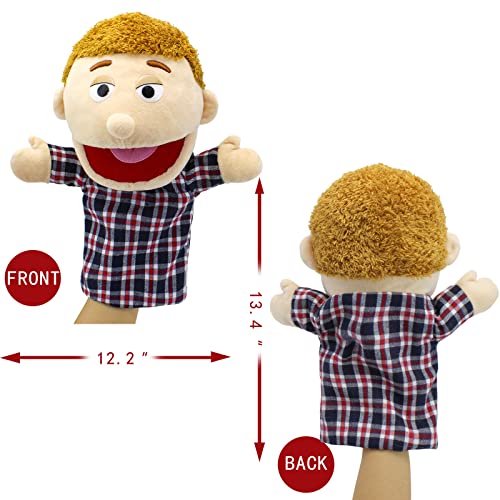 Family Hand Puppets,Puppets for Kids Role Paly Family Members 11.8 INCH Multi-Ethnic Puppets,Plush Soft Hand Puppets Family Puppets Story Toys Puppets for Girls Boys Finger Puppets Puppet Set Gifts