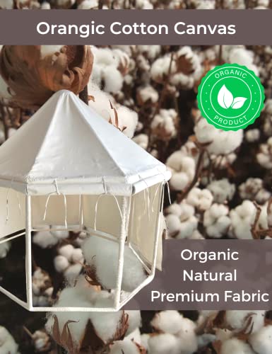 Wonder Space Large Minimal Indian Kids Play Tent - Sturdy Durable Playhouse Thick PVC Natural Canvas Indoor Outdoor Teepee Play House - Neutral Beige Color for Children Boys & Girls