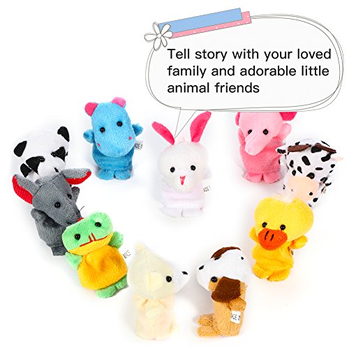 Acekid Animal Finger Puppets, Kids Finger Puppet Theater, Hand Puppet Party Favors Kids Birthday (10pcs)