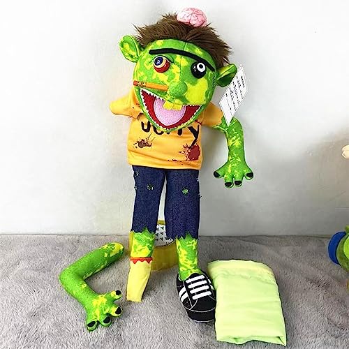 Zombie Jeffy Plush Zombie Hand Puppet Prank Puppet with Working Mouth, Funny Soft Puppet Toys for Birthday Halloween, 22Inch