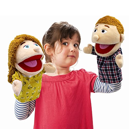 Family Hand Puppets,Puppets for Kids Role Paly Family Members 11.8 INCH Multi-Ethnic Puppets,Plush Soft Hand Puppets Family Puppets Story Toys Puppets for Girls Boys Finger Puppets Puppet Set Gifts