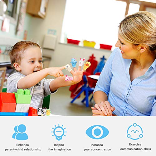 Acekid Animal Finger Puppets, Kids Finger Puppet Theater, Hand Puppet Party Favors Kids Birthday (10pcs)