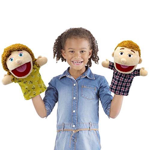 Family Hand Puppets,Puppets for Kids Role Paly Family Members 11.8 INCH Multi-Ethnic Puppets,Plush Soft Hand Puppets Family Puppets Story Toys Puppets for Girls Boys Finger Puppets Puppet Set Gifts