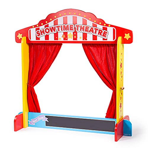 Bigjigs Toys Wooden Table Top Theatre - Puppet Show, Finger Puppets