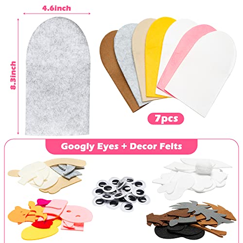WATINC Farm Hand Puppet Animal Making Craft Kit for Kids Toddlers DIY Art Craft Felt Party Supplies Role Play Toys Puppets Show Sock Puppet Theatre for Birthday Party Gifts 7PCS