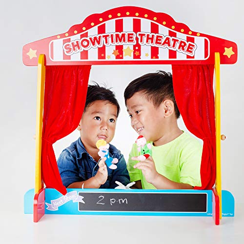Bigjigs Toys Wooden Table Top Theatre - Puppet Show, Finger Puppets
