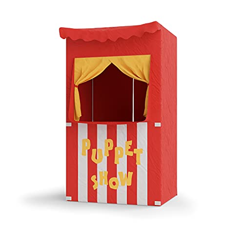 Bomodoro - Children's Puppet Theater 120 x 70 x 50 cm, Red, Transformable into a small tent
