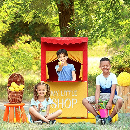 Bomodoro - Children's Puppet Theater 120 x 70 x 50 cm, Red, Transformable into a small tent