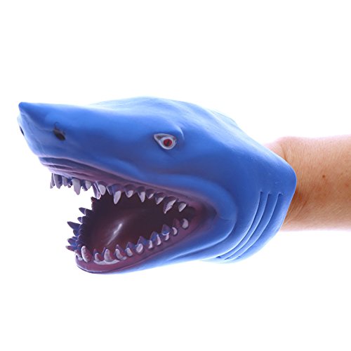 Puckator Shark Head Hand Puppet Shark Themed - Hand Puppet - Finger Hands - Shark Toys For Boys And Girls - Small White Shark Hands - Finger Monsters - Imaginative Play