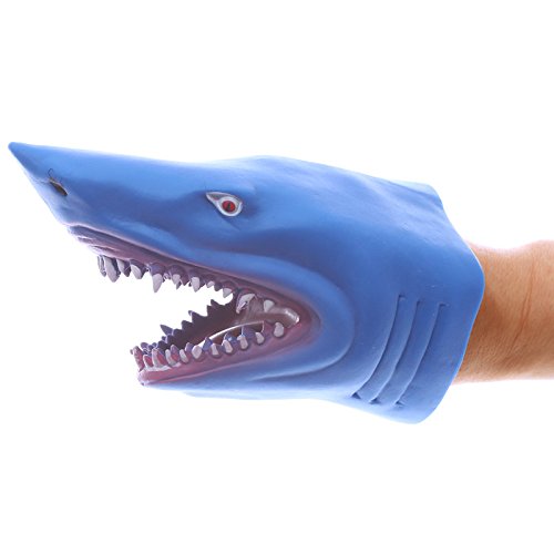 Puckator Shark Head Hand Puppet Shark Themed - Hand Puppet - Finger Hands - Shark Toys For Boys And Girls - Small White Shark Hands - Finger Monsters - Imaginative Play