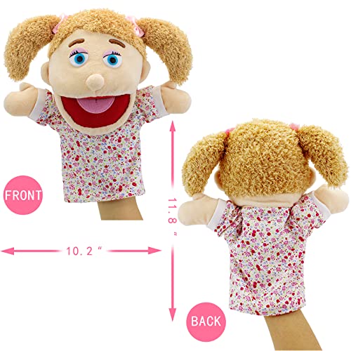 Hand Puppets,Family Puppets for Kids Role Paly Family Members 11.8 INCH Multi-Ethnic Puppets Plush Soft,Hand Puppets Family Puppets Story Toys Puppets for Girls Boys Finger Puppets Puppet Set Gifts