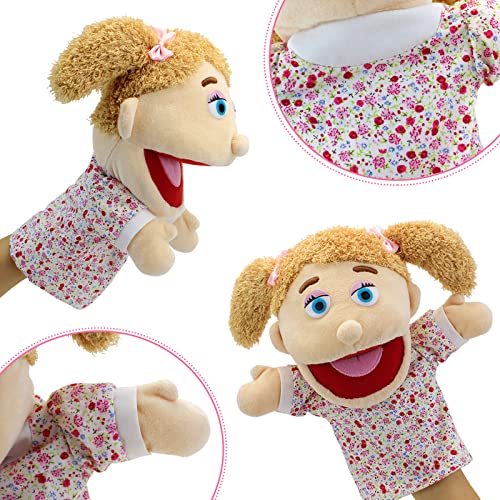 Hand Puppets,Family Puppets for Kids Role Paly Family Members 11.8 INCH Multi-Ethnic Puppets Plush Soft,Hand Puppets Family Puppets Story Toys Puppets for Girls Boys Finger Puppets Puppet Set Gifts