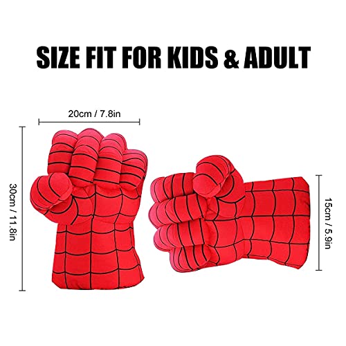 CGBOOM Smash Hands Boxing Gloves Toys Big Soft Plush Hero Fists, Superhero Toys for Boys Girls, Role Play Costume Birthday Gift for Kids Toddlers Age 3+ (1 Pair Red)