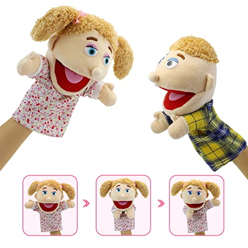 Hand Puppets,Family Puppets for Kids Role Paly Family Members 11.8 INCH Multi-Ethnic Puppets Plush Soft,Hand Puppets Family Puppets Story Toys Puppets for Girls Boys Finger Puppets Puppet Set Gifts