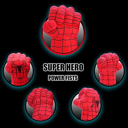 CGBOOM Smash Hands Boxing Gloves Toys Big Soft Plush Hero Fists, Superhero Toys for Boys Girls, Role Play Costume Birthday Gift for Kids Toddlers Age 3+ (1 Pair Red)