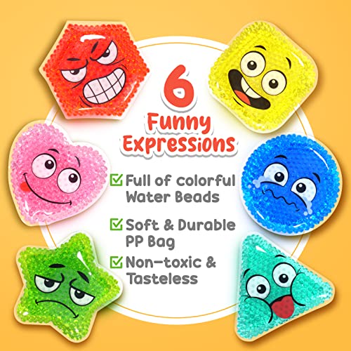 LESONG Water Beads Sensory Toys for Toddlers, Sensory Bean Bags with Expression for Autism and Special Needs, Preschool Learning Toy for Kids Sensory Play, Fidget Squishy Toys for Stress Relief