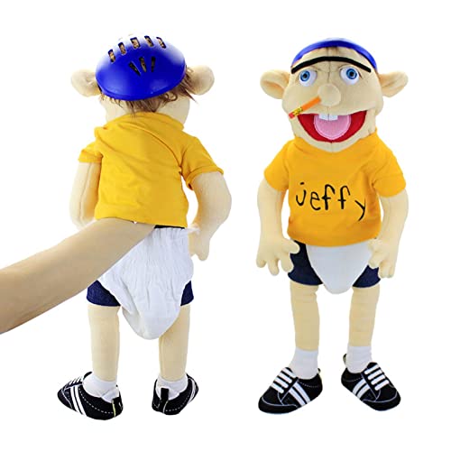 LOVOICE Jeffy Soft Plush Toy Hand Puppet for Play House, Mischievous Funny Puppets Toy with Working Mouth,Kid's Gift for Birthday Christmas Halloween Party Teaching Preschool