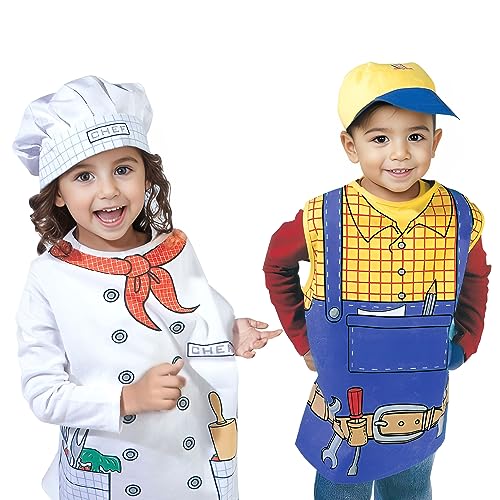 TOPTIE 6 Sets Career Role Play Costume, Occupation Pretend Play Christmas Costume for 3-8 Years Old-Assorted-One Size (3 to 8 Years Old)
