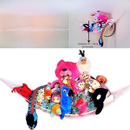 Walgreen® Hammock for Extra Large Soft Toy Teddy Nursery Play Corner Hammock Mesh Storage Organizer Net for Baby/Children's Bedroom Tidy Kids Wall Hanging Baby Nursery Mesh Net (White)