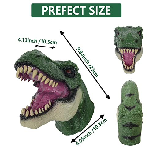 PARTYGEARS Hand Puppet Realistic T-Rex Velociraptor Dinasour Role Play Toy Dinasour Latex Puppet for Both Adult and Children（2 Pack）