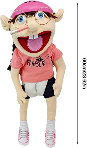 Jeffy Soft Plush Toy Hand Puppet for Play House,58cm/22.5inch Mischievous Funny Puppets Toy with Working Mouth,Kid's Gift for Birthday Christmas Halloween Party Teaching Preschool (Feebee)