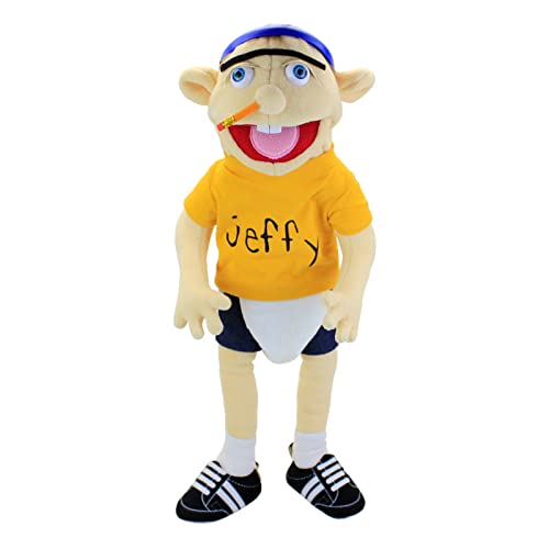 GHA Jeffy Puppet Soft Plush Toy Hand Puppet For Play House, Mischievous Funny Puppet's Toy with Working Mouth, Kid's Gift for Birthday Christmas Halloween Party, Yellow