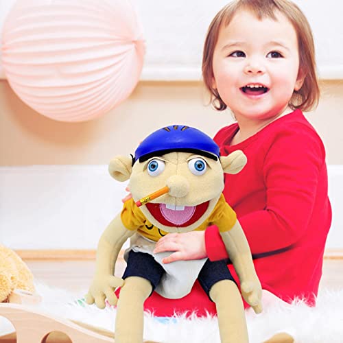 Jeffy Soft Plush Toy Hand Puppet for Play House,58cm/22.5inch Mischievous Funny Puppets Toy with Working Mouth,Kid's Gift for Birthday Christmas Halloween Party Teaching Preschool