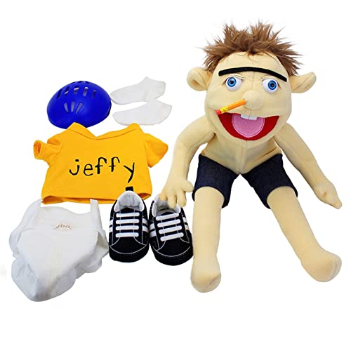 GHA Jeffy Puppet Soft Plush Toy Hand Puppet For Play House, Mischievous Funny Puppet's Toy with Working Mouth, Kid's Gift for Birthday Christmas Halloween Party, Yellow