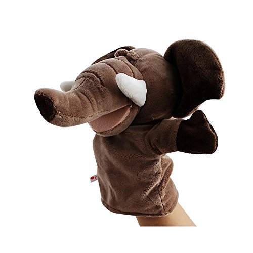 Caleson Zoo Friends Hand Puppets (Set of 4) - Elephant, Giraffe, Lion, and Monkey(Big Movable Mouths)