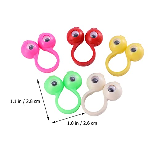 TOYANDONA 100pcs Halloween Cartoon Finger Play Eyes Googly Favor, Kids Puppets Tools Playthings Goodie Eyeball Ring Props Funny Style for Puppet Party Toys, Rings On Bag Novelty Children