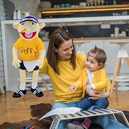 Jeffy Soft Plush Toy Hand Puppet for Play House,58cm/22.5inch Mischievous Funny Puppets Toy with Working Mouth,Kid's Gift for Birthday Christmas Halloween Party Teaching Preschool