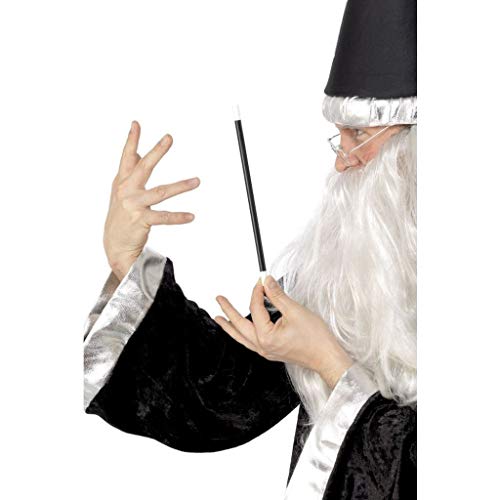 D.A.Y. Republic Kids Magic Wand Black & White 26.5cm 10.5” Long Spell Casting Stick for Wizard Witch Magician Costume, Party Bag Filler, Favors, Birthday Games, Fancy Dress