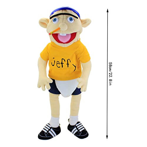 GHA Jeffy Puppet Soft Plush Toy Hand Puppet For Play House, Mischievous Funny Puppet's Toy with Working Mouth, Kid's Gift for Birthday Christmas Halloween Party, Yellow