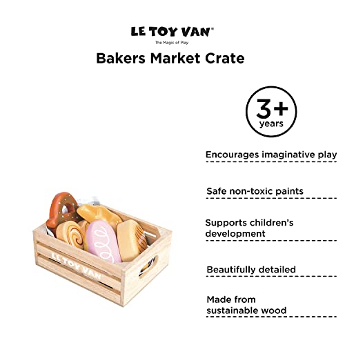 Le Toy Van Honeybake Wooden Bakers Basket Market Crate