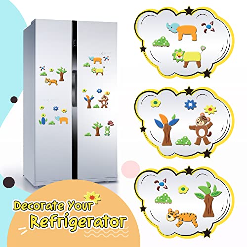 COOLJOY 100 Pcs Wooden Magnetic Board Puzzle Games, Wooden Toys for 3 Year Old Boys Girls, Double Face Jigsaw & Drawing Easel Chalkboard Educational Learning Toys for Kids (Animal Pattern)