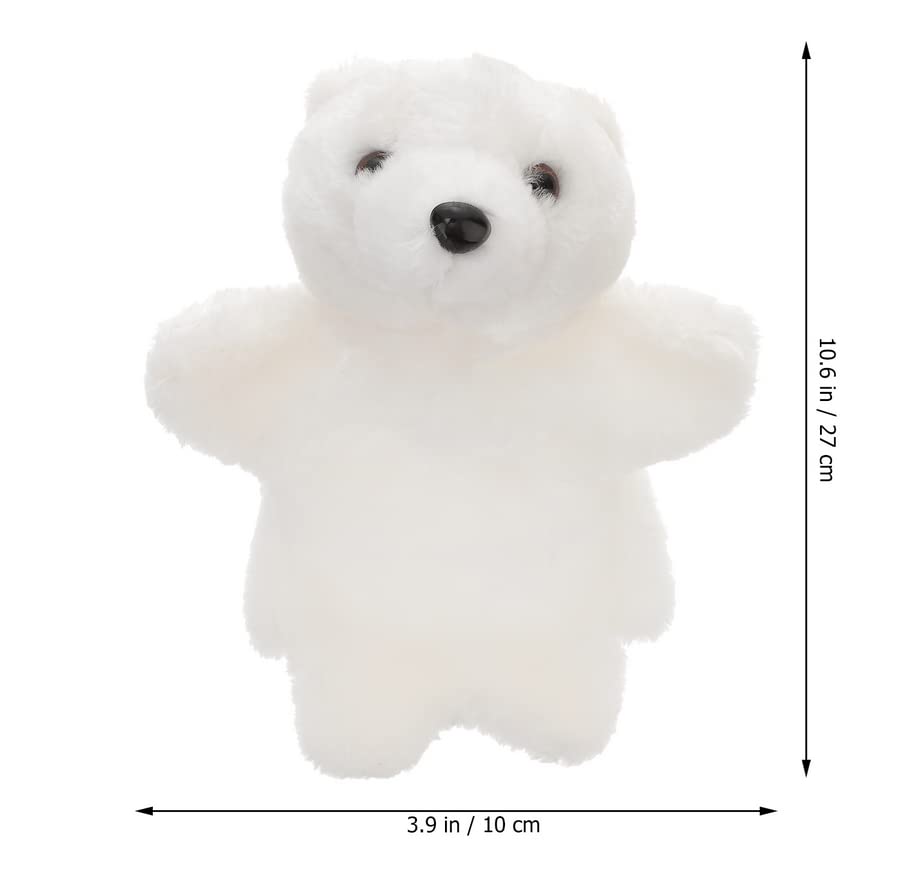Tomaibaby Hand Puppets for Kids, Teddy Bear Animal Plush Hand Puppet Toy Polar Bear Soft Plush Puppet Theatre Educational Pretend Play Story Telling Puppets Dolls for Child Toddler (White)