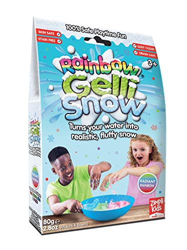 Gelli Snow Rainbow from Zimpli Kids, Magically turns water into Snow, Instant Magic Fake Premium Snow, Artificial Snow Ideal for Outdoor & Indoor Activities, Christmas, Xmas Gift, Stocking Fillers