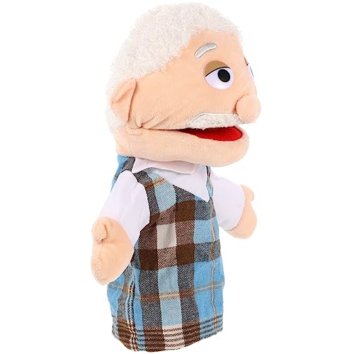 ibasenice Hand Puppets Storytime Figure Puppets Grandpa Puppet Toys Educational Hand Puppet for Christmas Party Kids Child Shows Playtime Schools