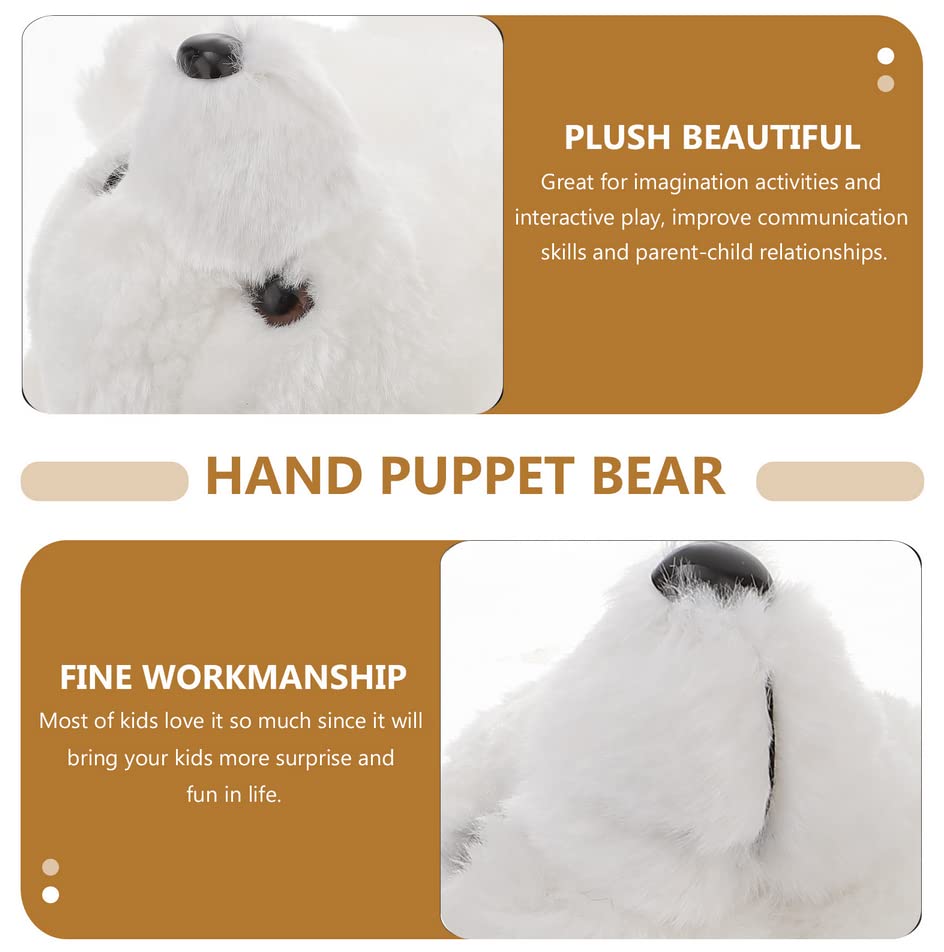 Tomaibaby Hand Puppets for Kids, Teddy Bear Animal Plush Hand Puppet Toy Polar Bear Soft Plush Puppet Theatre Educational Pretend Play Story Telling Puppets Dolls for Child Toddler (White)
