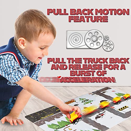 KreativeKraft Advent Calendar 2023 Kids Car Advent Calendars with 24 Diecast Mini Racing Cars or Construction Trucks, Countdown To Christmas Calendars Boys Girls (Construction Trucks)