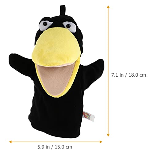 TOYANDONA 2Pcs Hand Puppets for Kids, Plush Animal Hand Puppet Toy with Movable Mouth, Toddlers Kids Storytelling, Teaching, Role-Play Toy Puppets (Crow+Fox)