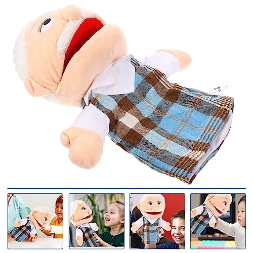 ibasenice Hand Puppets Storytime Figure Puppets Grandpa Puppet Toys Educational Hand Puppet for Christmas Party Kids Child Shows Playtime Schools