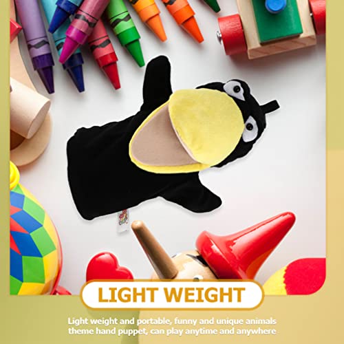 TOYANDONA 2Pcs Hand Puppets for Kids, Plush Animal Hand Puppet Toy with Movable Mouth, Toddlers Kids Storytelling, Teaching, Role-Play Toy Puppets (Crow+Fox)